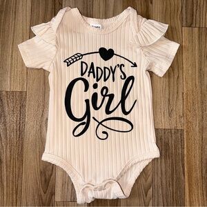 Daddy’s Girl Ribbed Ruffle Sleeve Onesie